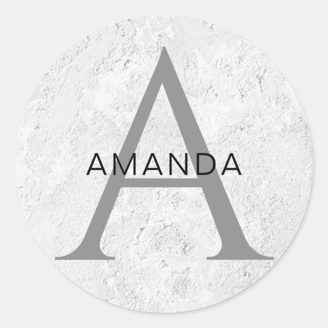 Sticker Rond Chic monogramme professionnel uni ajouter votre no (Devant)