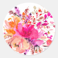 Chic rose blanc Aquarelle Florale Élégant Mariage