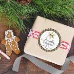 Sticker Rond Chic Solive Snowflake Custom<br><div class="desc">Add your name and seasonal greeting with ease this Christmas using these simple yet very trendy gift stickers. The design is easy to personalize with your name and holiday message and your family and friends will be thrilled when they receive these consolive stickers on their present this year.</div>