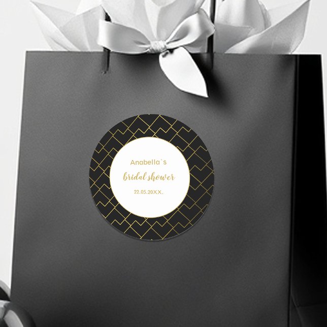 Sticker Rond Chic tendance Géométrique Noir doré (Créateur téléchargé)