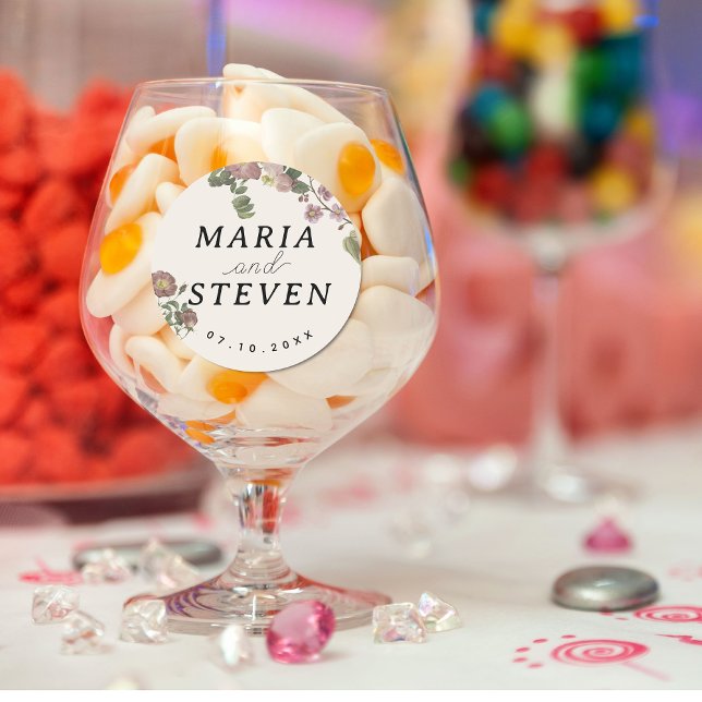 Sticker Rond Chic Vintage boho mariage (Créateur téléchargé)