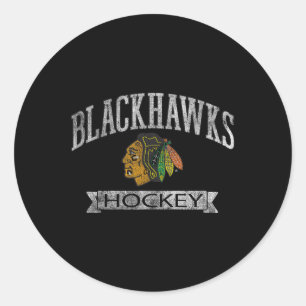 Sticker Rond Chicago Blackhawks Vintage Hockey Rouge Officielle