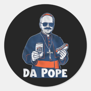 Sticker Rond Chicago Da Pope Funny Humour catholique