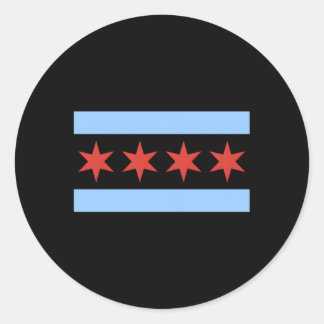 Sticker Rond Chicago Drapeau Ville De Chicago