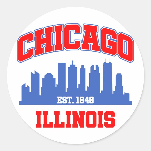 Sticker Rond Chicago, Illinois (Devant)