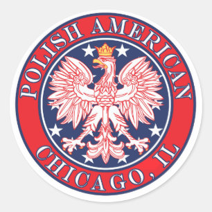 Sticker Rond Chicago Illinois polonais