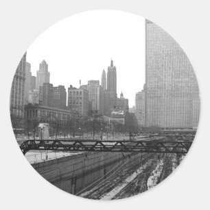 Sticker Rond Chicago Rail Yards Michigan Avenue 1960 photo
