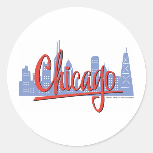 STICKER ROND CHICAGO-RED (Devant)