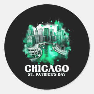 Sticker Rond Chicago River St. Patrick's Day Parade