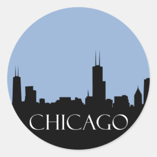 Sticker Rond Chicago Skyline
