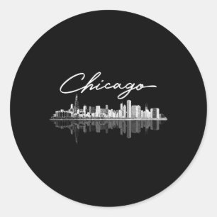 Sticker Rond Chicago Skyline pour