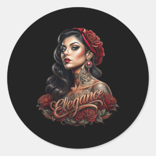 Sticker Rond Chicano Chicana La Raza Barrio Tatouage Art Décès