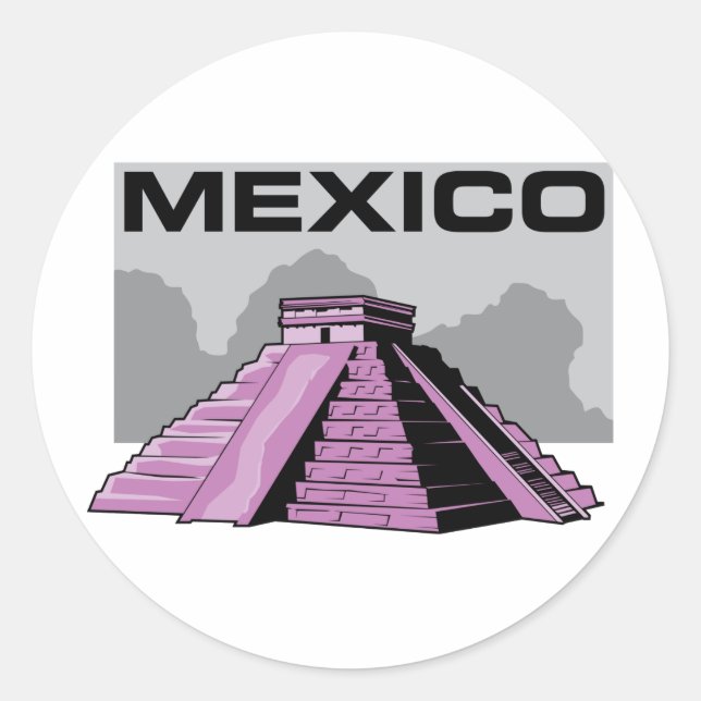 Sticker Rond Chichen Itza (Devant)