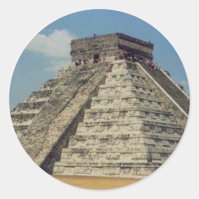 Sticker Rond Chichen Itza (Devant)