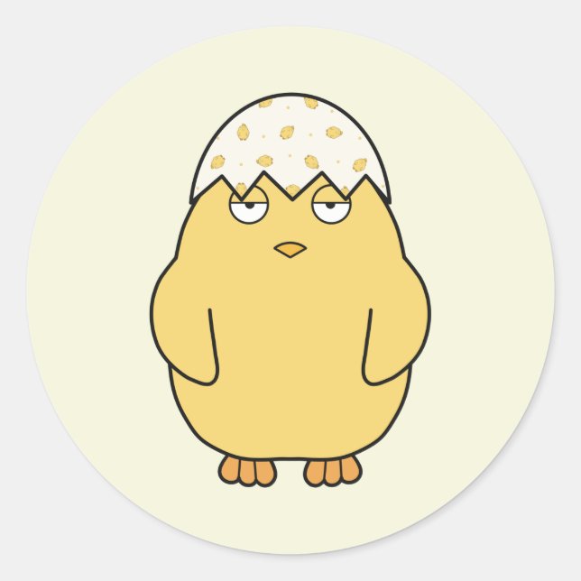 Sticker Rond Chick 2 Meh de Pâques (Devant)