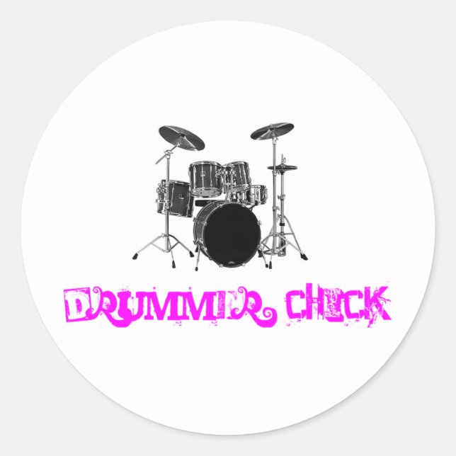 Sticker Rond Chick batteur (Devant)