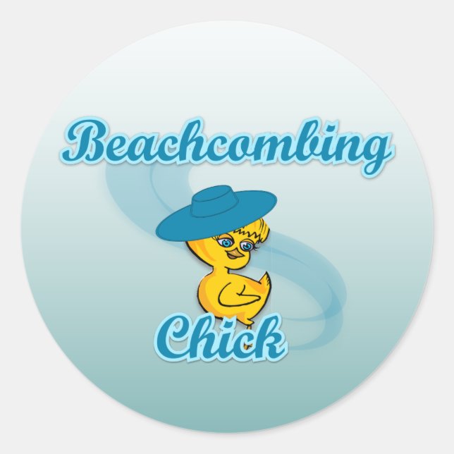 Sticker Rond Chick Beachcombing #3 (Devant)