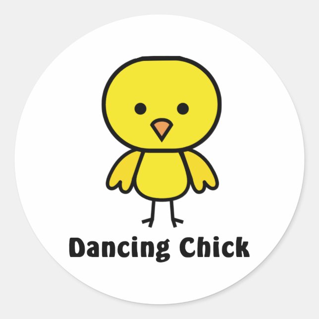 Sticker Rond Chick dansant (Devant)