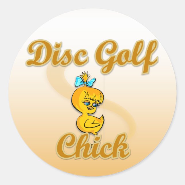 Sticker Rond Chick de golf sur disque (Devant)