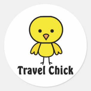 Sticker Rond Chick de voyage
