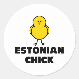 Sticker Rond Chick estonien