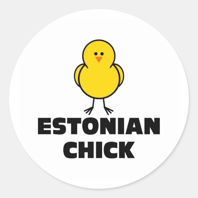Sticker Rond Chick estonien (Devant)