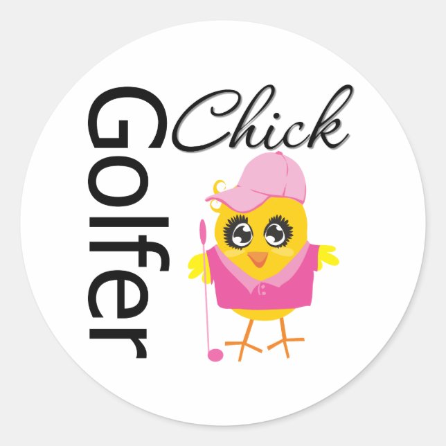 Sticker Rond Chick Golfeur (Devant)