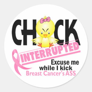 Sticker Rond Chick Interrompu 2 Cancer du sein