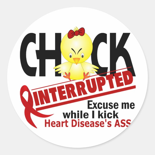 Sticker Rond Chick Interrompu 2 Maladie cardiaque (Devant)