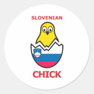 Sticker Rond Chick slovène