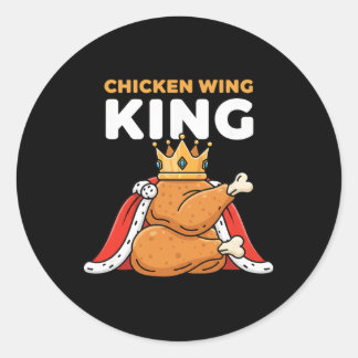 Sticker Rond Chicken Crowned Chicken Wing King 