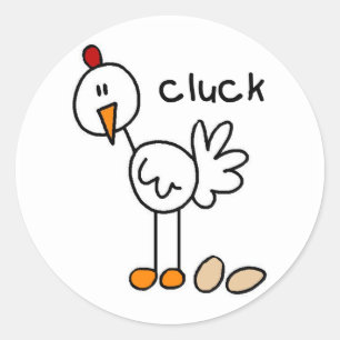 Sticker Rond Chicken dit Cluck T-shirts et cadeaux