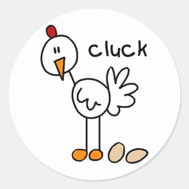 Sticker Rond Chicken dit Cluck T-shirts et cadeaux (Devant)