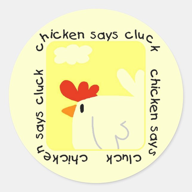 Sticker Rond Chicken dit Cluck Tshirts et cadeaux (Devant)