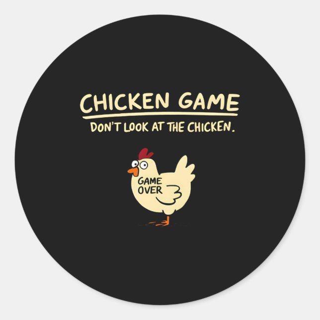 Sticker Rond Chicken Game Dont Look At The Chicken Funny Chick  (Devant)