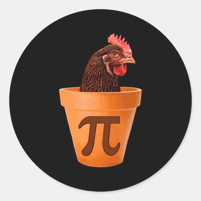 Sticker Rond Chicken T And I Dont Care  (Devant)