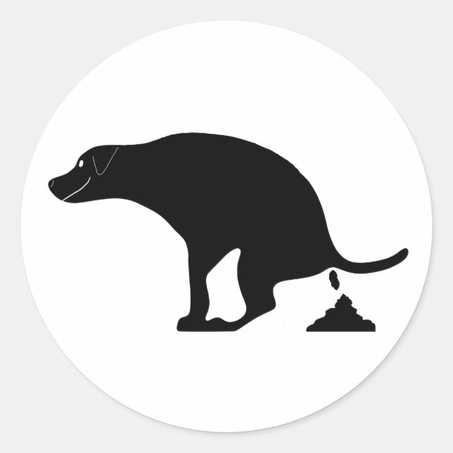 Sticker Rond Chien à balancer souriant mignon (Devant)