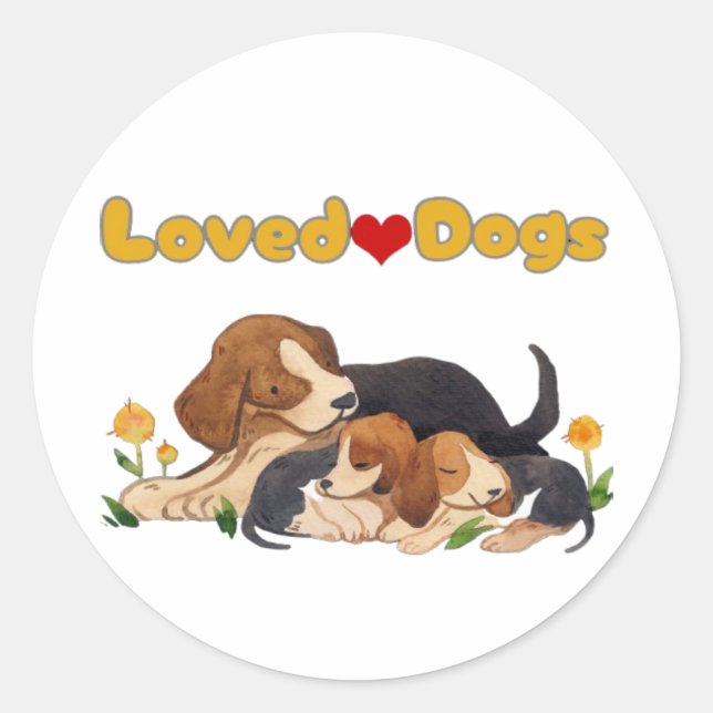 Sticker Rond chien aimé (Devant)