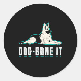 Sticker Rond Chien Allemand Berger Il Chien Il Chiens Vintage D