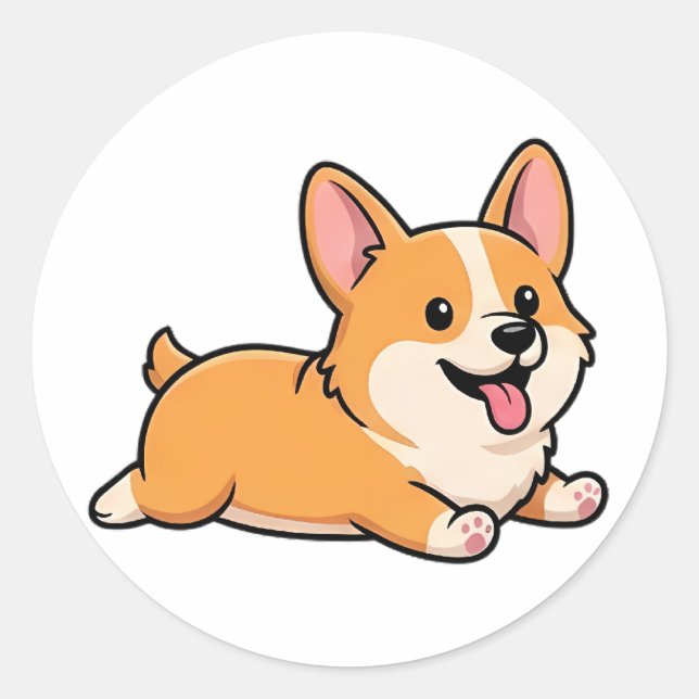 Sticker Rond Chien Amusant  (Devant)