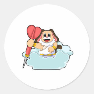Sticker Rond Chien aux fléchettes avec Dart