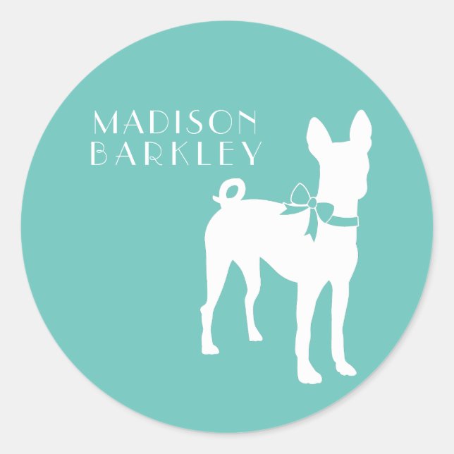 Sticker Rond Chien Basenji Chien Chien Puppy (Devant)
