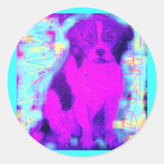 Sticker Rond chien beagle