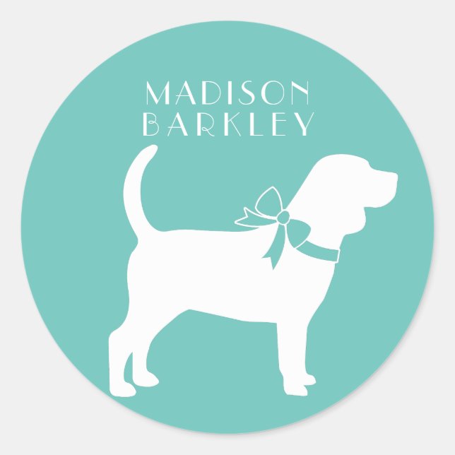 Sticker Rond Chien beagle Chien Chien Chien Chien Chien Chien C (Devant)