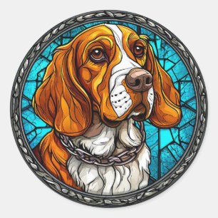 Sticker Rond Chien Beagle mignon