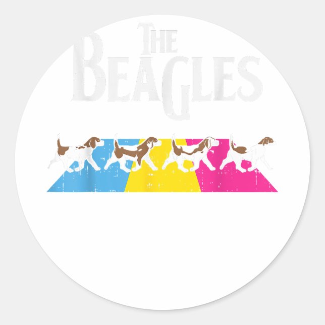 Sticker Rond Chien Beagle Pun Bisexual Pride Funny Animal LG (Devant)