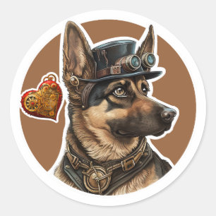 Sticker Rond Chien berger allemand