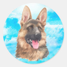 Chien berger allemand Alsacien GSD Pet Aquarelle