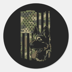 Sticker Rond Chien berger allemand - Amoureux des chiens Berger