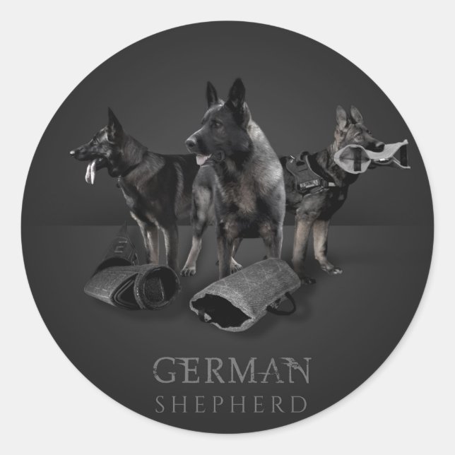 Sticker Rond Chien berger allemand - GSD (Devant)